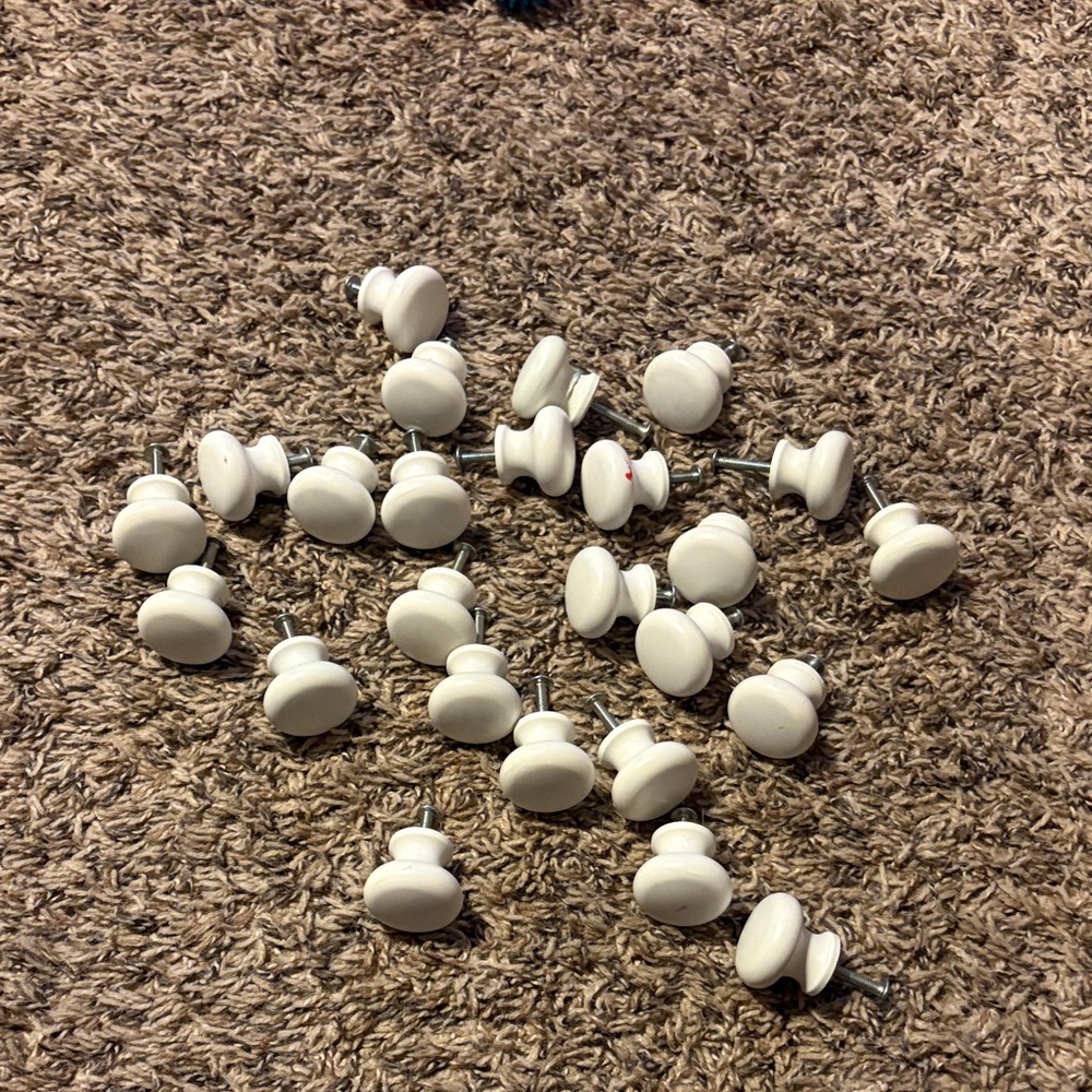 White Cabinet Knobs Set
